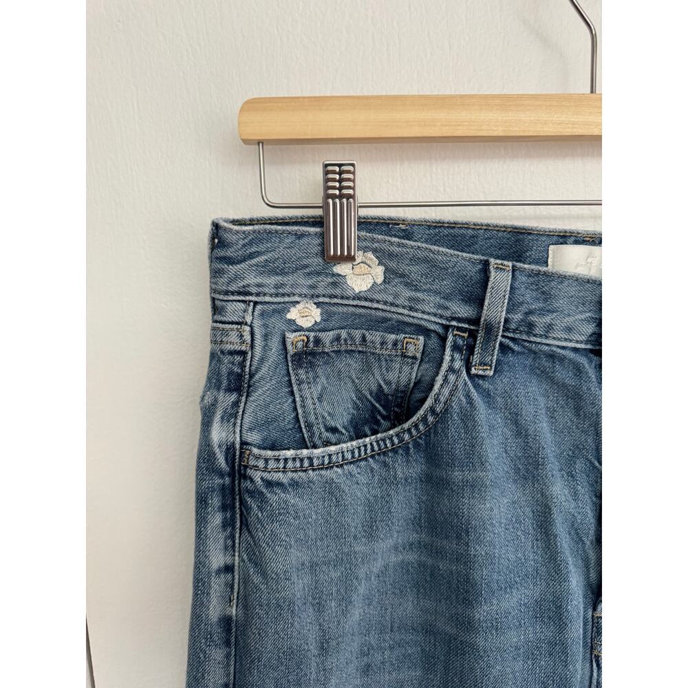 7 For All Mankind Easy Straight Floral Embroidered Jeans Size 28 - Picture 9 of 10